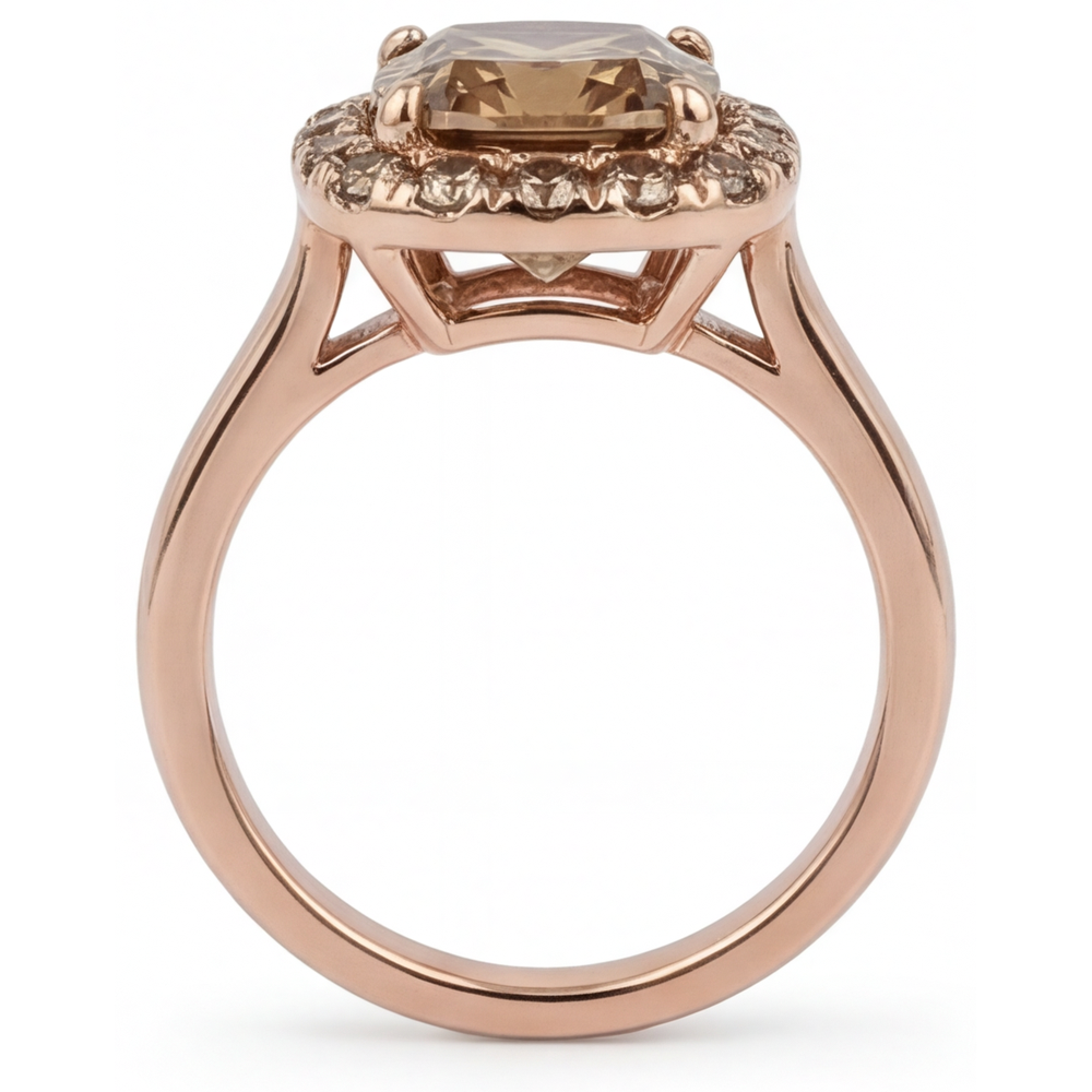 De luxe Bague Sertie Halo 2,25 carats – vue de profil