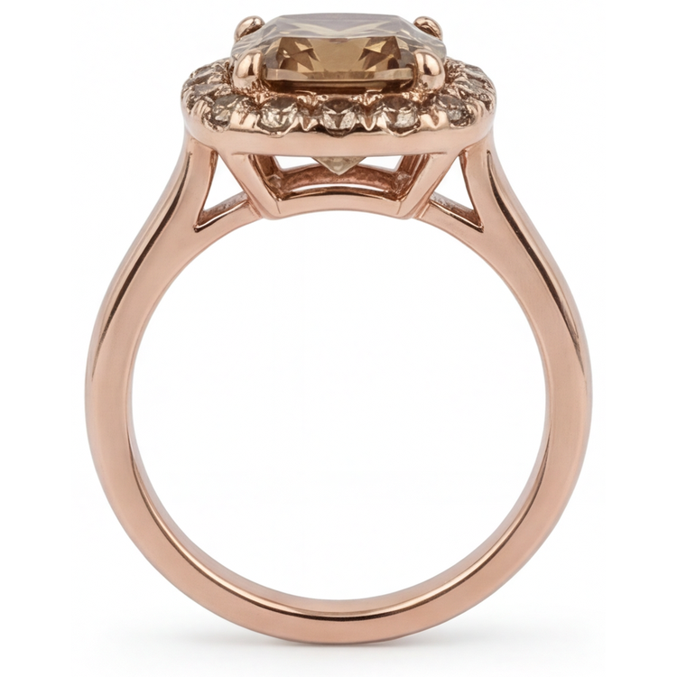 De luxe Bague Sertie Halo 2,25 carats – vue de profil