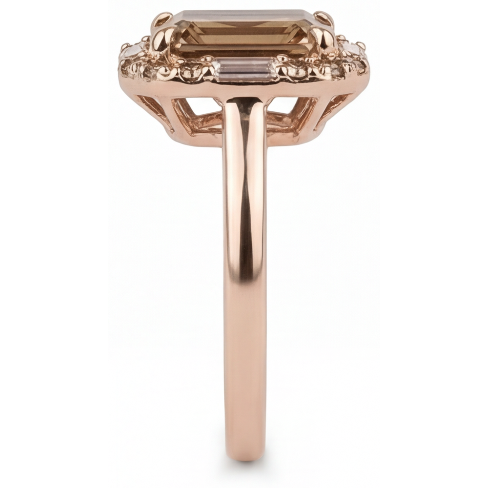 Diamant Fin Bague Sertie Halo 2,25 carats Or 14K Rose – vue d'angle