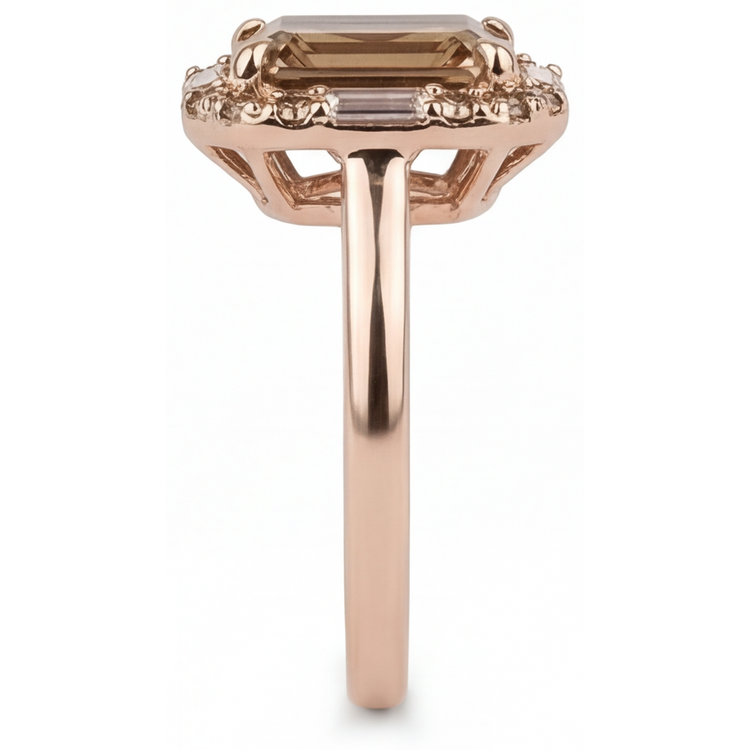 Diamant Fin Bague Sertie Halo 2,25 carats Or 14K Rose – vue d'angle
