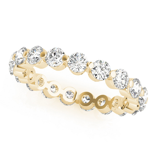 Brillant Taille Brillant Eternity Band en Or 14K Jaune – vue principale
