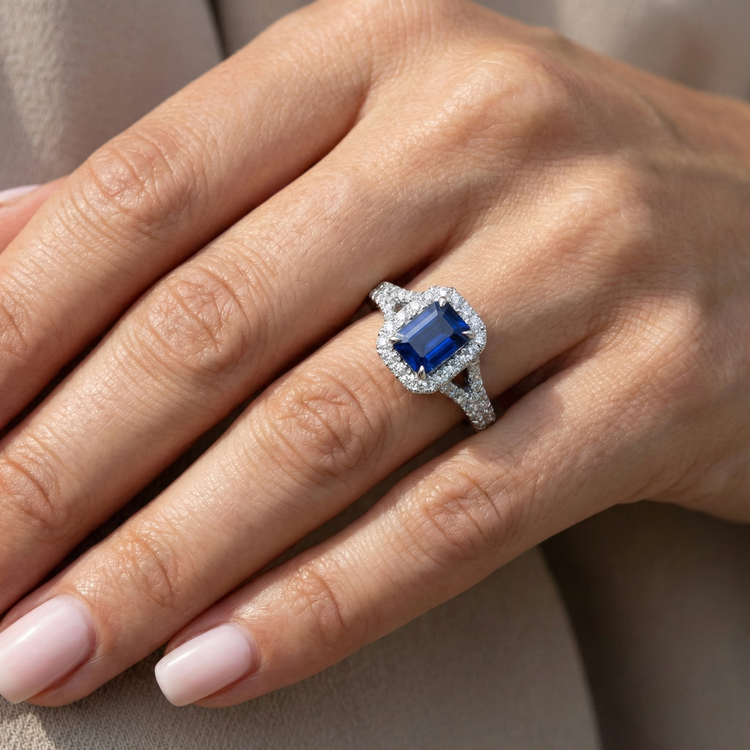 naturel diamant 2.85carats bague sur blanc