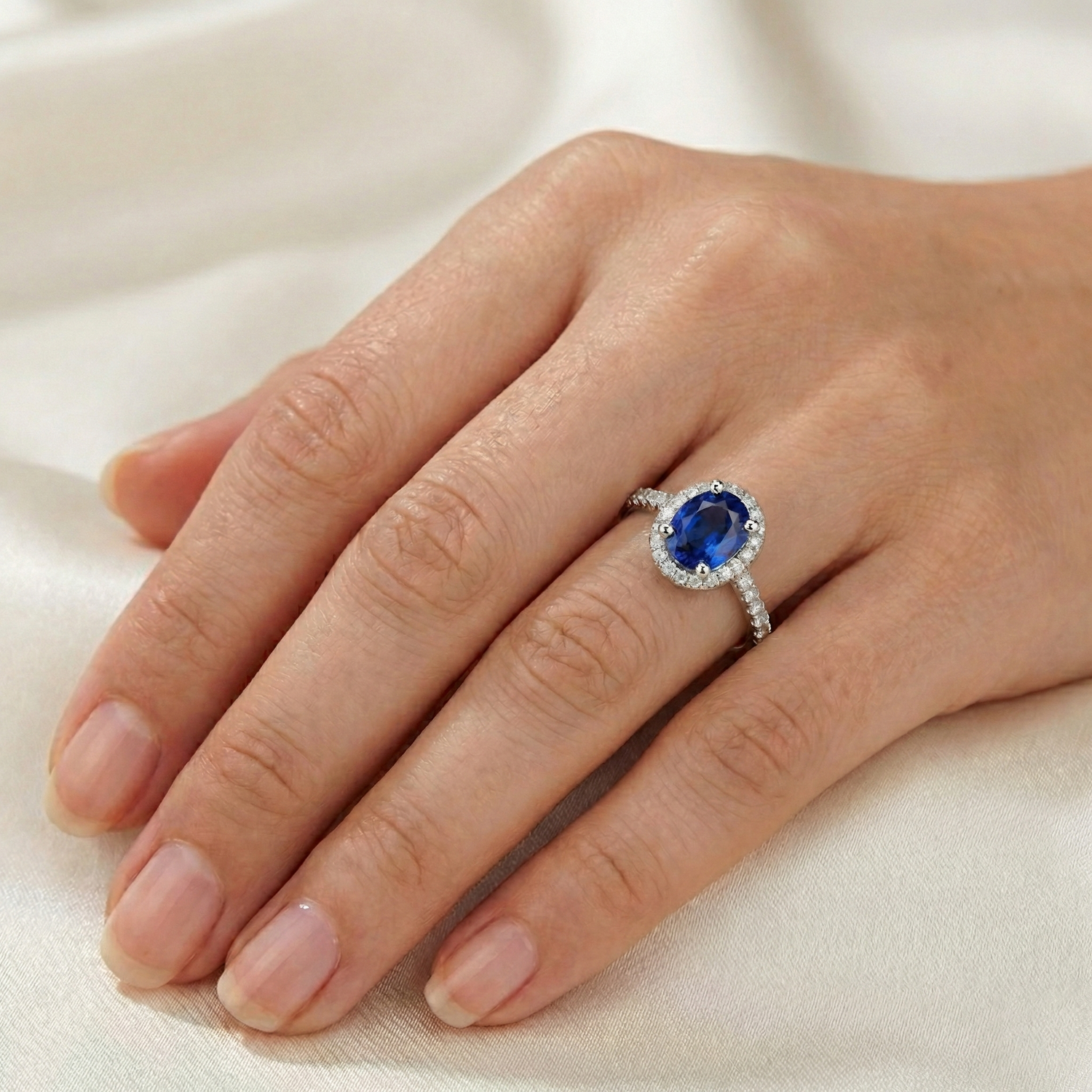 naturel round diamant 2.90carats bague avec accents diamants