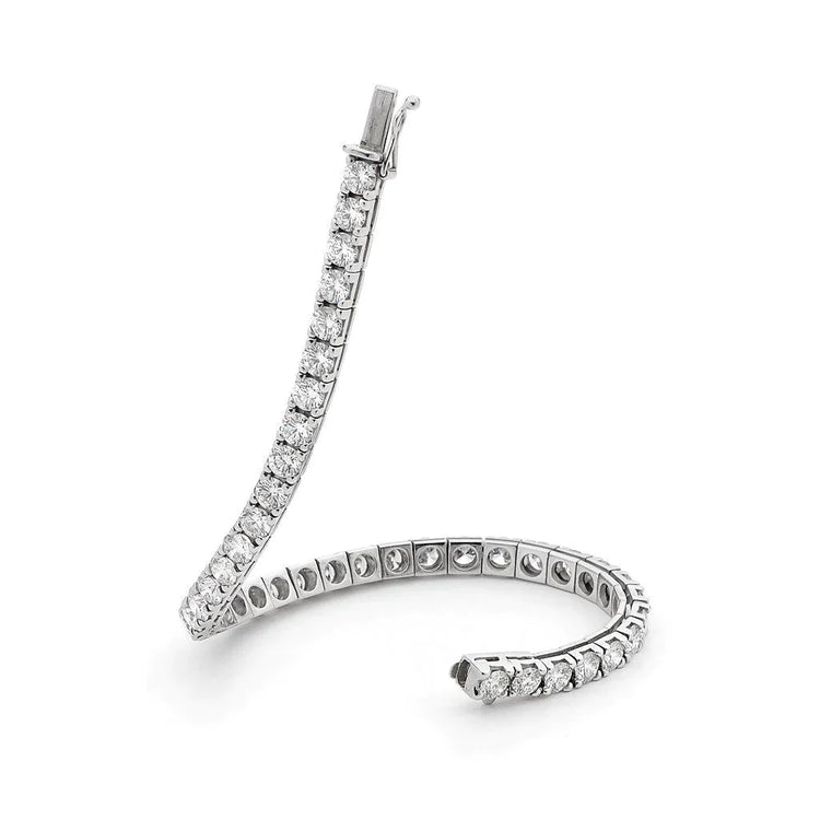 Brillant Taille Ronde Bracelet en Or 14K Blanc – vue principale