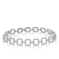 Brillant Pavé Bracelet 2,2 carats en Or Blanc 14 Carats