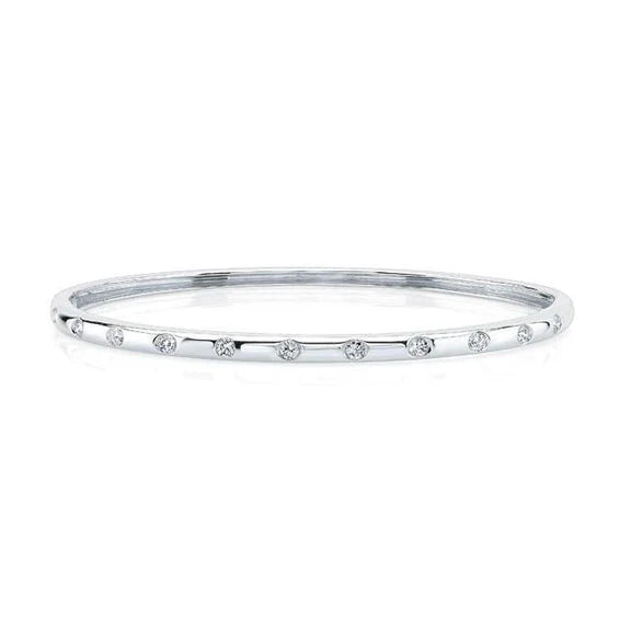 2,20 Carat Bracelet en Réel Diamant de Taille Brillante pour Femme Or Blanc 14K