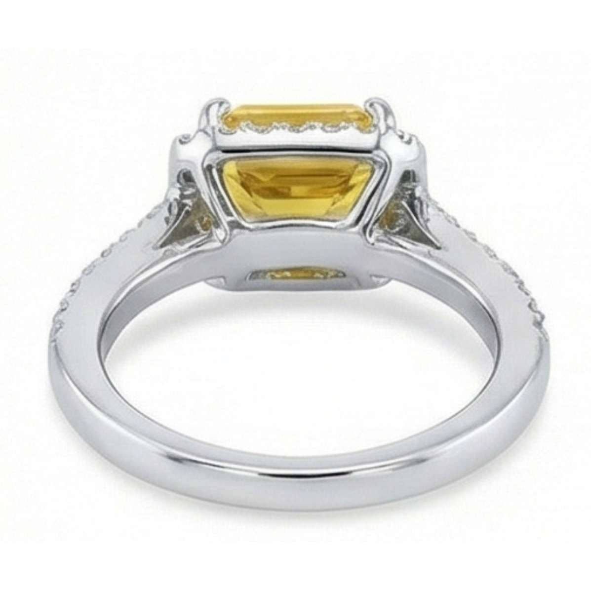Citrine Bague avec Gemme 21 carats Or Blanc 14 Carats – vue de dessus