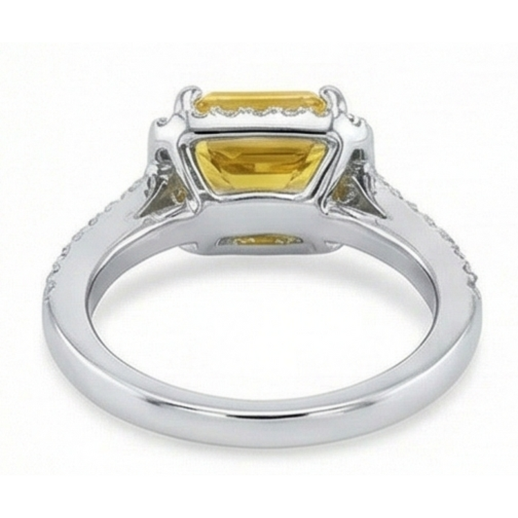 Citrine Bague avec Gemme 21 carats Or Blanc 14 Carats – vue de dessus