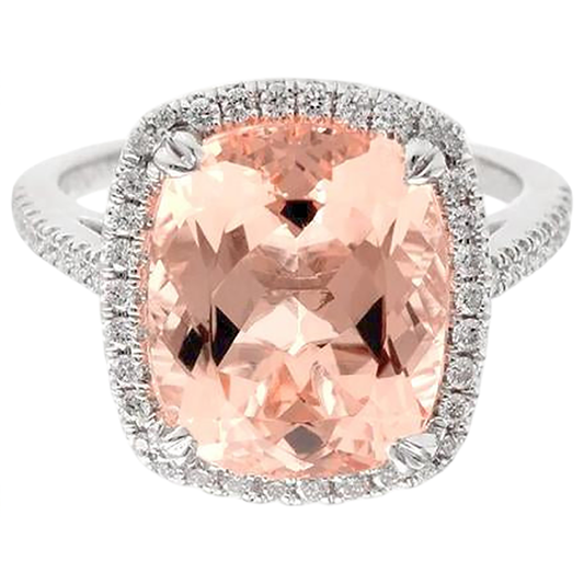 naturel cushion morganite 23.05carats bague angle de côté