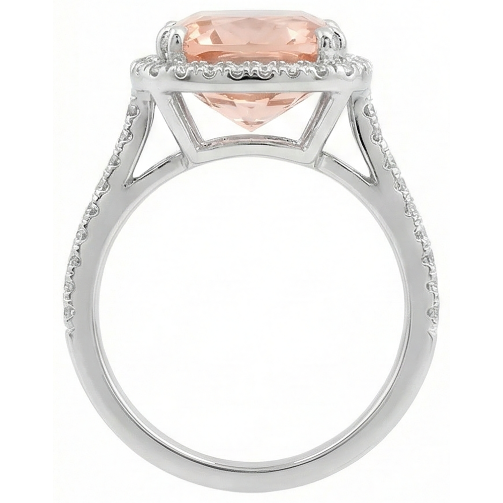 naturel cushion morganite 23.05carats bague sur blanc