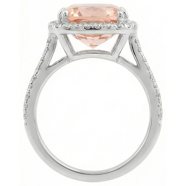 naturel cushion morganite 23.05carats bague sur blanc