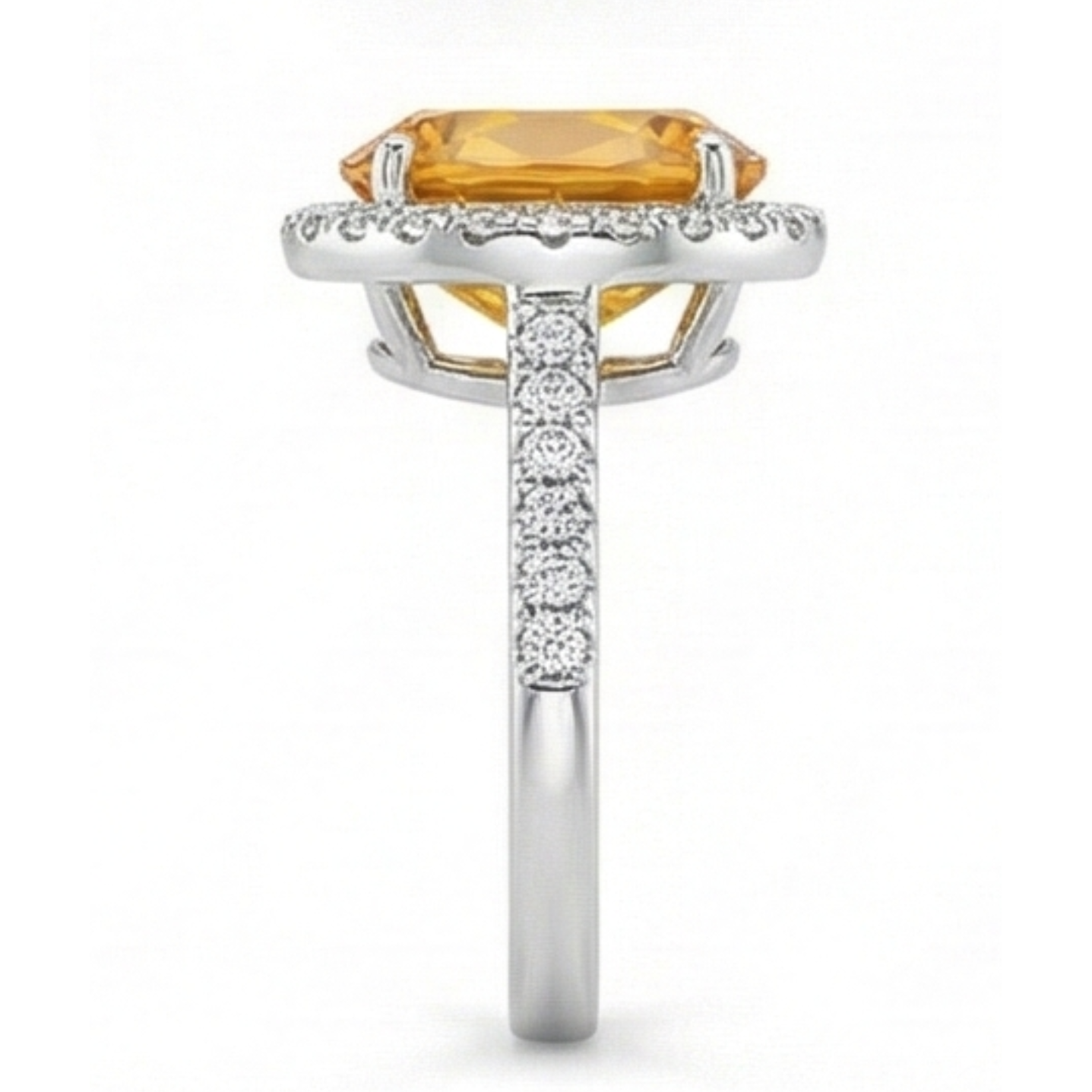 Citrine Bague Pierre Précieuse – vue de côté