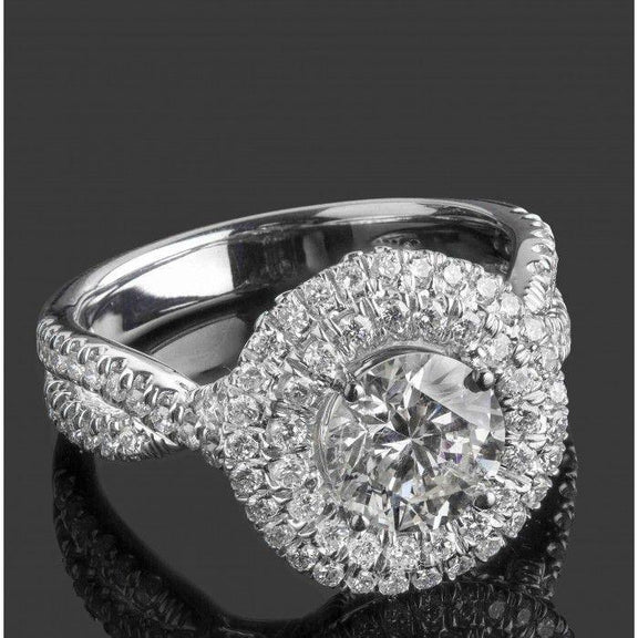 2,5 carats bague de mariage en Naturel diamant rond taille brillante or massif 14K