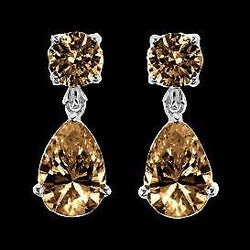 Diamant Fin Champagne Boucles d'Oreilles – 2,50 carats en Or 14K