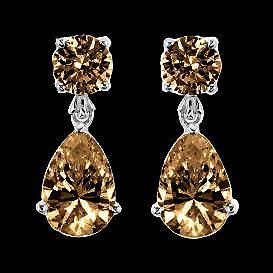Diamant Fin Taille Poire Boucles d'Oreilles en Or 14K Rose – vue principale