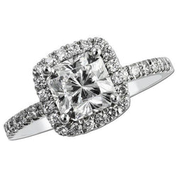Or Blanc 14 Carats Alliance Anniversaire Brillant Bague Halo