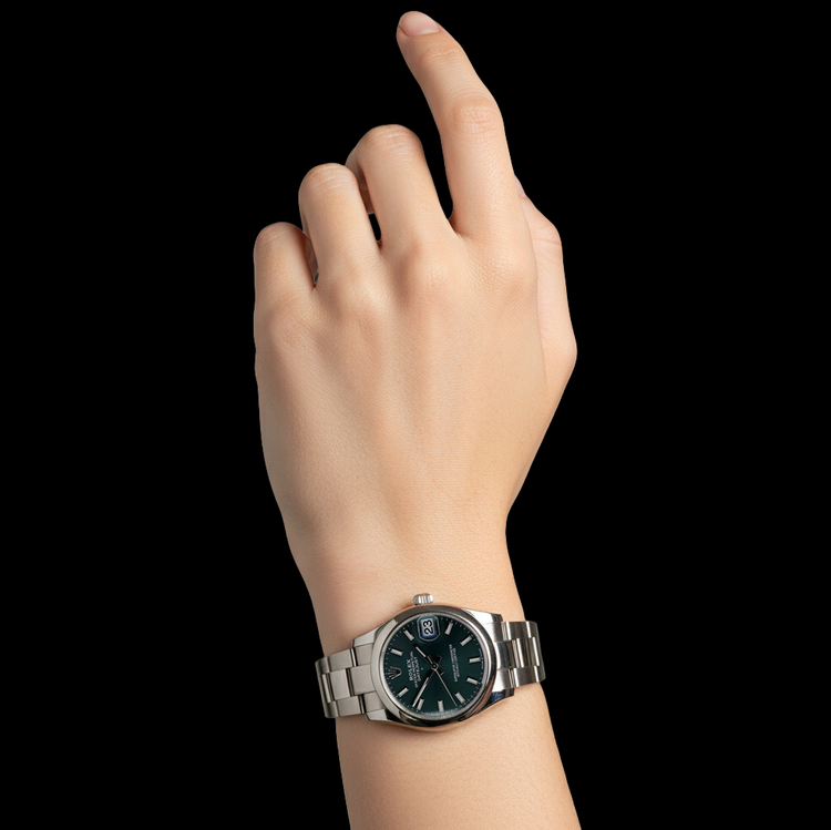 278240 Rolex Date-just 31 mm cadran lumineux vert montre en acier pour femme P5