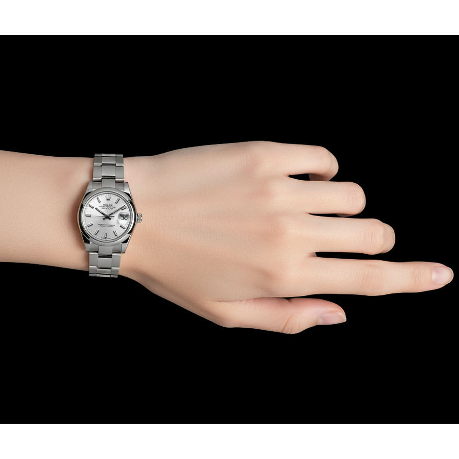 278240 Rolex Datejust 31 mm cadran lumineux argenté montre pour femme en acier inoxydable P4