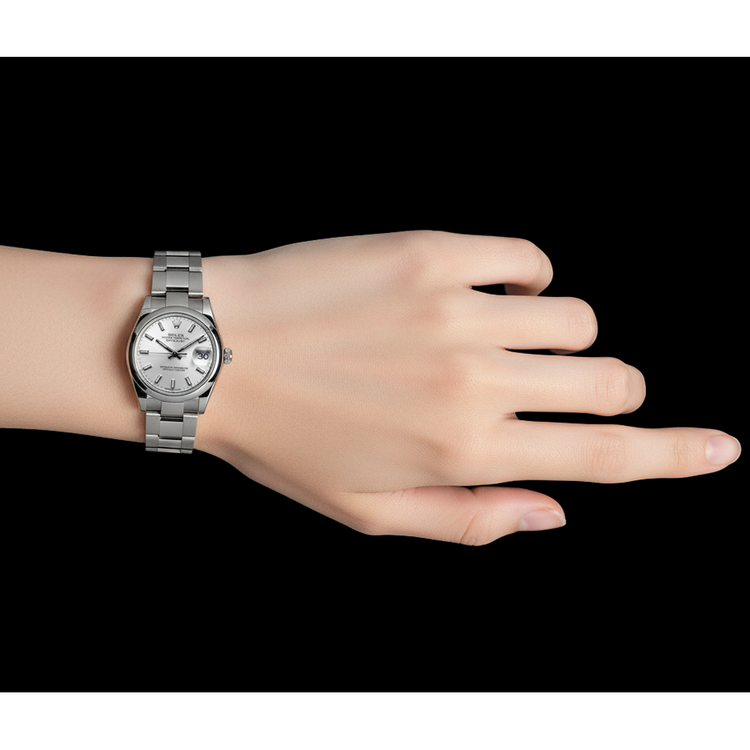 278240 Rolex Datejust 31 mm cadran lumineux argenté montre pour femme en acier inoxydable P4