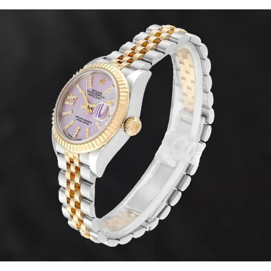 279173 Rolex Belle montre pour femme avec cadran en diamant romain en or jaune 18 carats