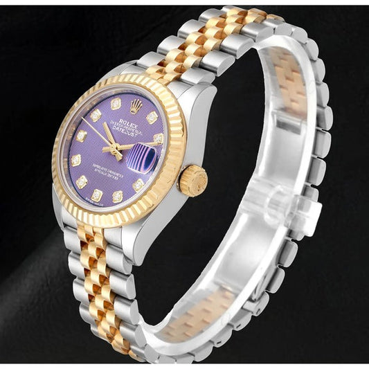 Montre femme Rolex Datejust en or jaune bicolore 
