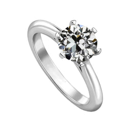 Diamant Fin Bague Mono-Pierre 2 carats G/VS1 – Or Blanc 14 Carats