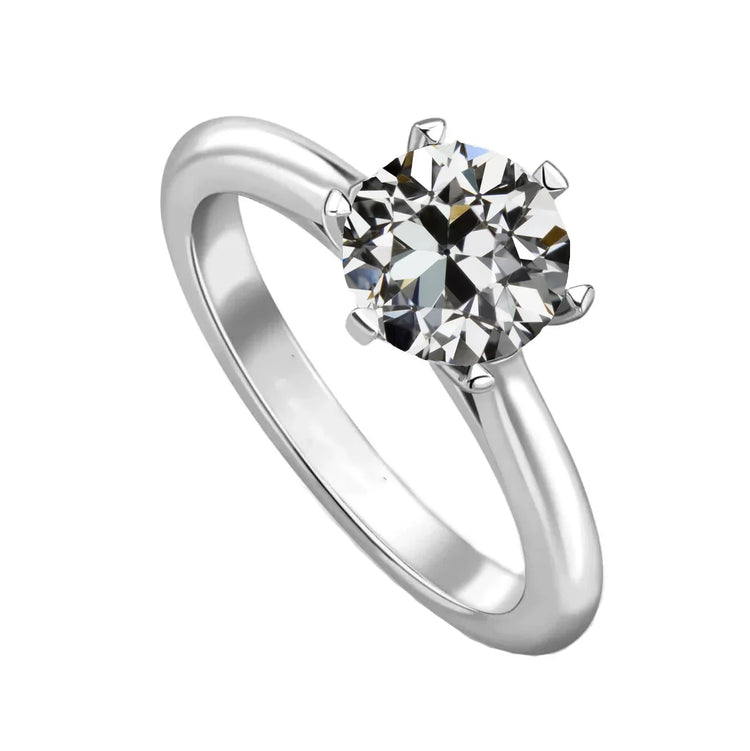 Diamant Fin Bague Mono-Pierre 2 carats Or Blanc 14 Carats – vue principale