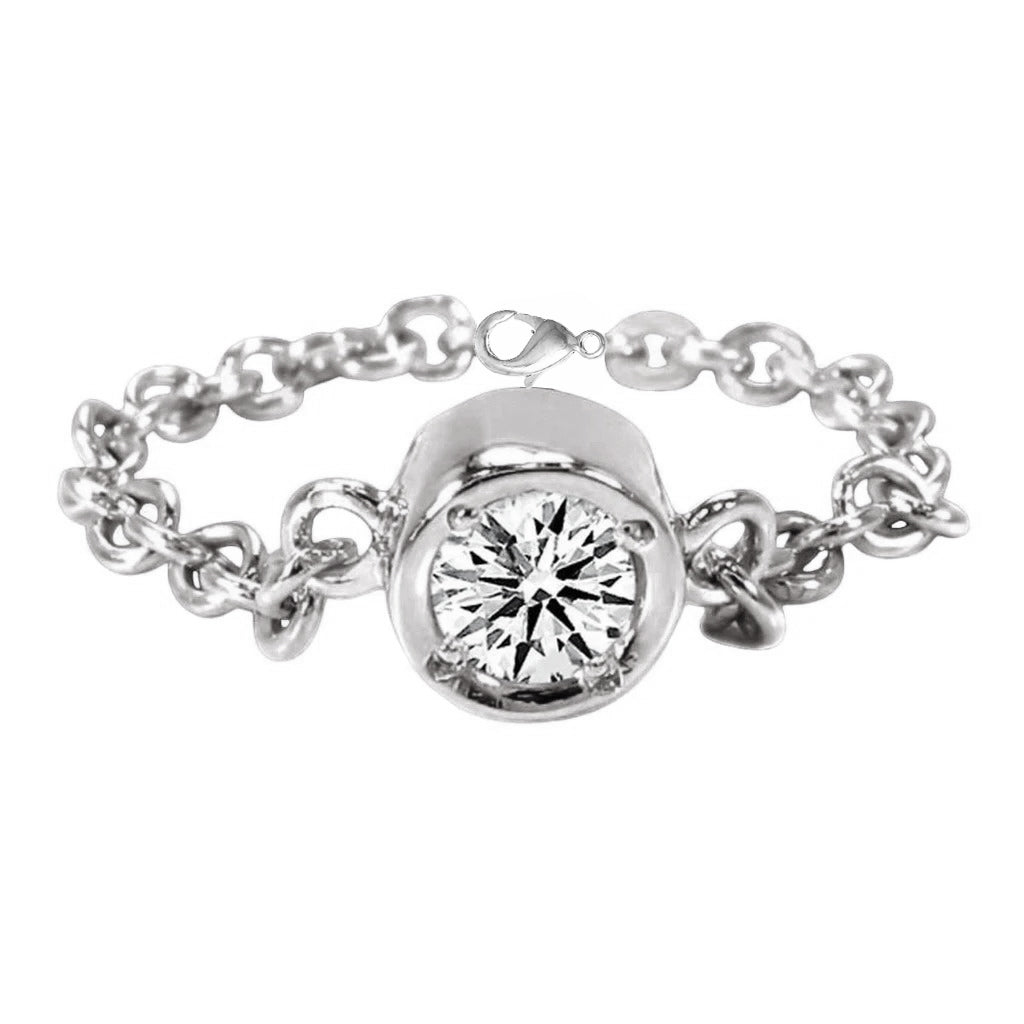 Brillant Taille Ronde Bracelet Tennis en Or 14K Rose – vue principale