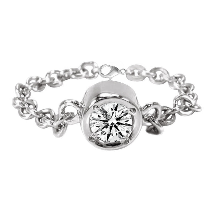 Brillant Taille Ronde Bracelet Tennis en Or 14K Rose – vue principale