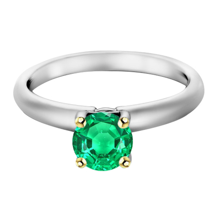 Émeraude Colombienne Bague Pierre Précieuse – vue principale