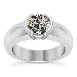 Diamant Fin Bague Solitaire – Sertissage Clos 2 carats Or 14K