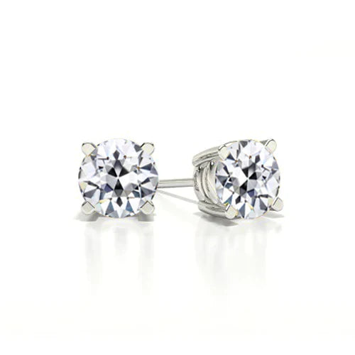 Diamant Taille Old Mine Boucles d'Oreilles en Or Blanc 14 Carats – vue principale