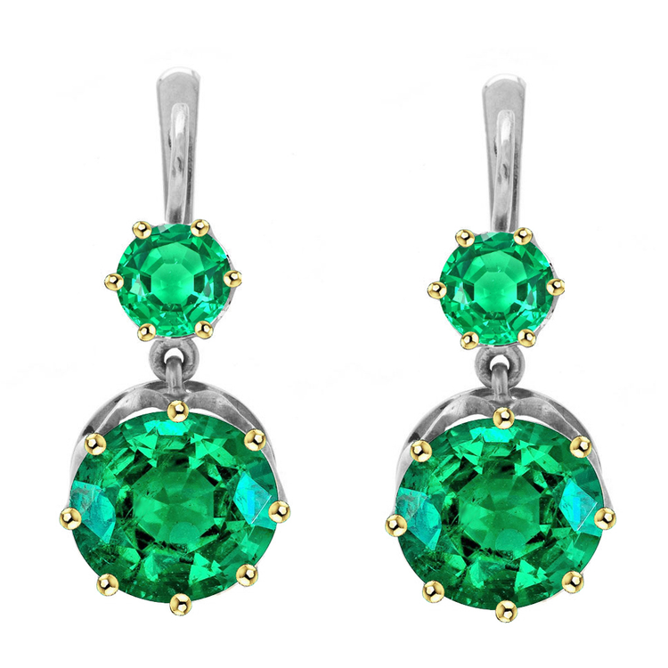 Intemporel Émeraude Colombienne Gemstone Earring 3 carats – vue principale