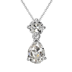 Sophistiqué Brillant Pendentif 4 carats – Or Blanc 14 Carats