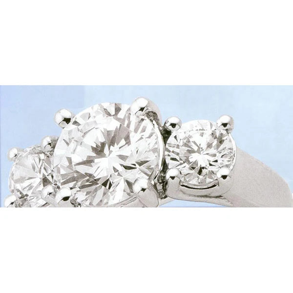 2.01 Carat Lucida Réel Diamant Bagues Or Blanc 3 Pierre