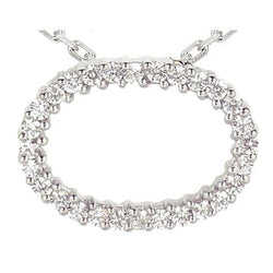 2.01 Carats Cercle Réel Diamant Pendentif Bijoux En Or Blanc 14K