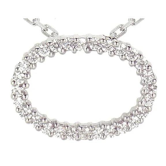 2.01 Carats Cercle Réel Diamant Pendentif Bijoux En Or Blanc 14K