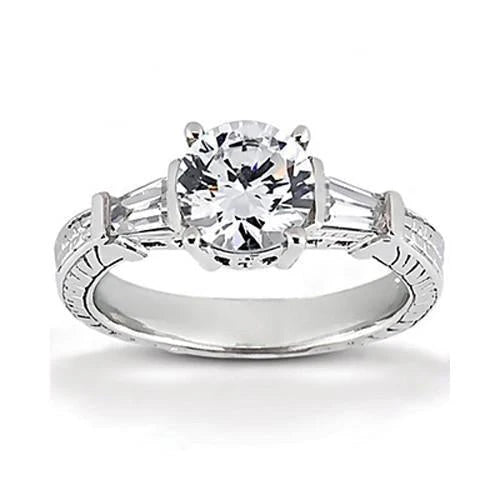 2.01 Ct. Bague Trois Pierres Anniversaire Réel Diamant Or Blanc Nouveau