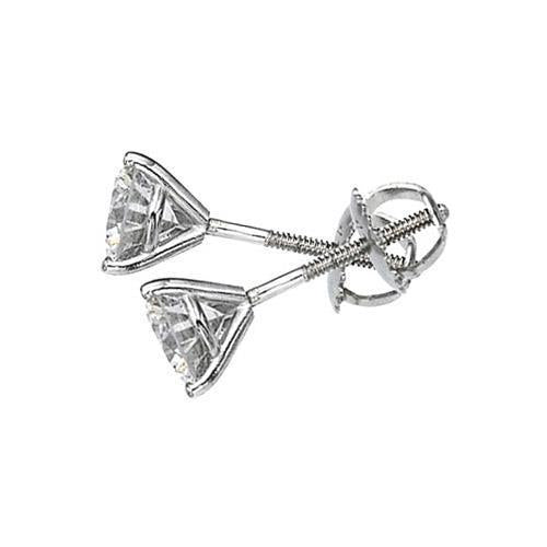 2.02 Carats D'oreilles En Or Blanc 14 Carats Style Martini Véritable Diamants