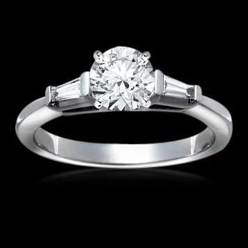 2.25 Carats Bague Réel Diamant Trois Pierres Or Blanc Nouveau