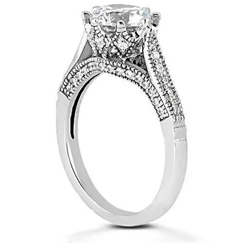 2.29 carats. Bague d'anniversaire En Or Blanc Avec Naturel Diamants. Bijoux De Style Vintage Neufs