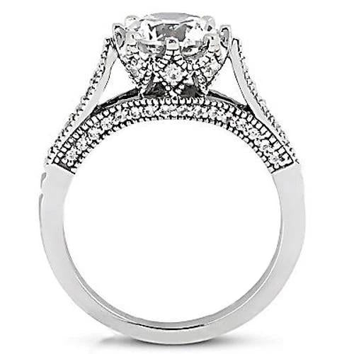 2.29 carats. Bague d'anniversaire En Or Blanc Avec Naturel Diamants. Bijoux De Style Vintage Neufs