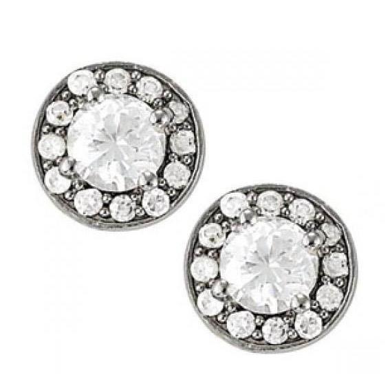 2.30 Carats Réel Diamants Ronds Halo Boucles D'oreilles Paire Or Blanc 14K