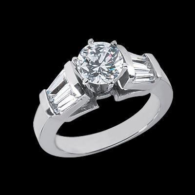 2.39 Carats. Bague De Fiançailles Véritable Diamants Or Blanc Trois Pierres