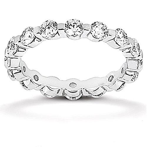 2.40 Carats Réel Diamant Rond Eternité Bijoux De Bande De Mariage Nouveau