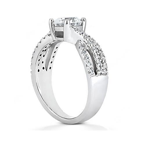 2.45 Carats. Bague De Fiançailles En Réel Diamant A Tige Torsadée Nouveaux Bijoux