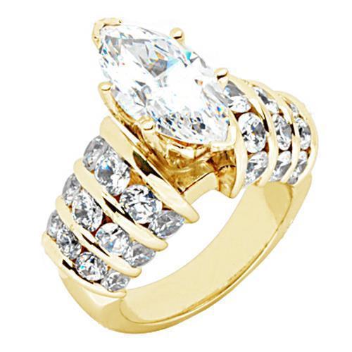 2.5 Carats Bague De Fiançailles Réel Diamants Marquise Diamants Or Jaune