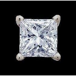 2.5 Carats Boucles D'oreilles Naturel Diamant Princesse Or Blanc 14K