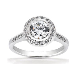 2.50 Carat Halo Naturel Diamant Alliance Or Blanc