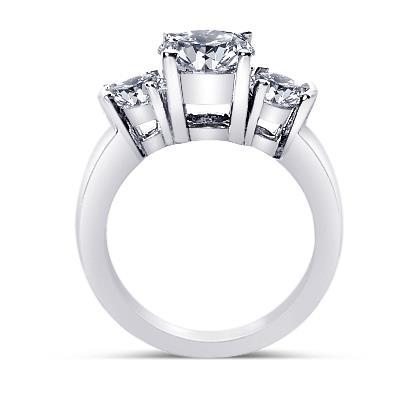 2.50 Carats Bague Anniversaire Trois Pierres Naturel Diamants Ronds